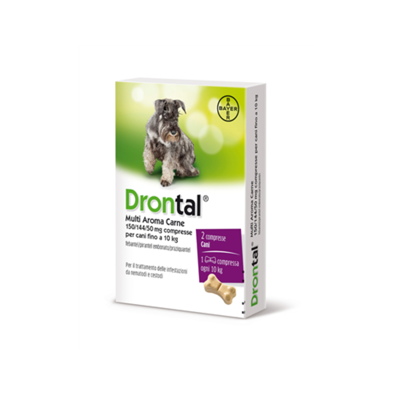drontal multi aroma carne 150/144/50 mg compresse per cani fino a 10 kg
