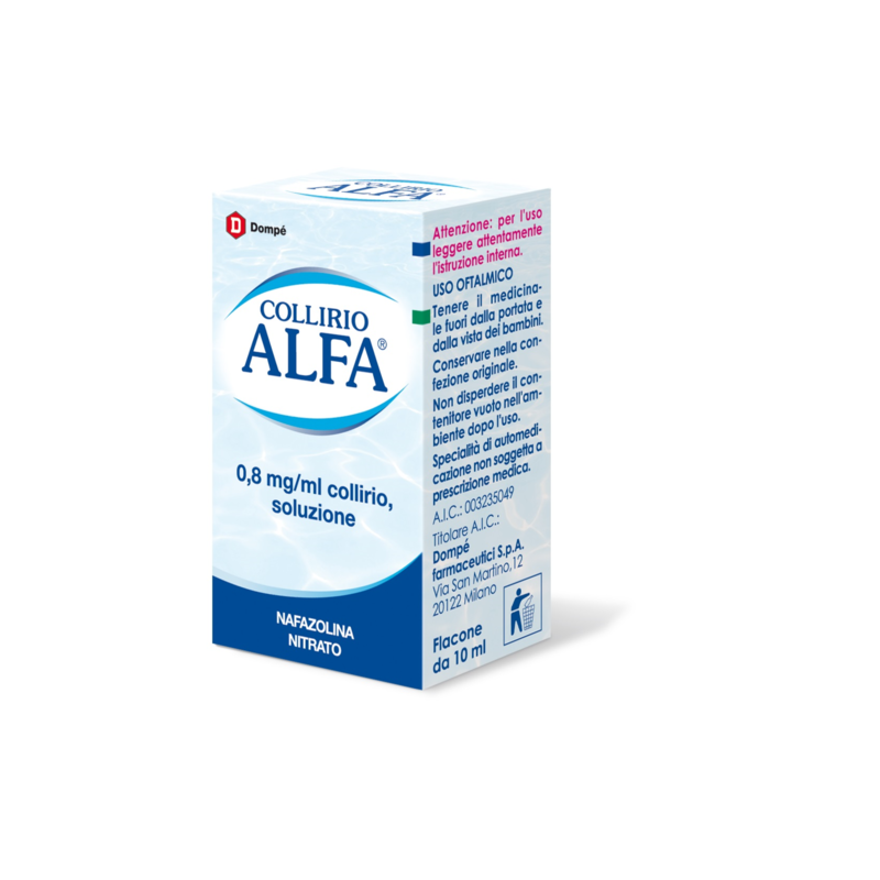 collirio alfa 0,8 mg/ml collirio, soluzione flacone 10 ml