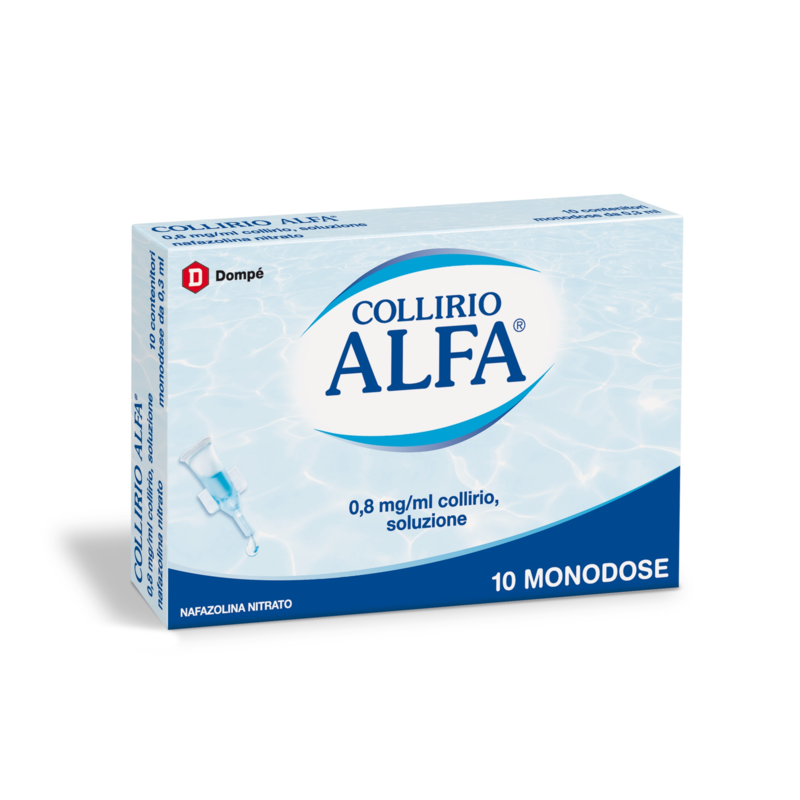 collirio alfa 0,8 mg/ml collirio, soluzione 10 contenitori monodose 0,3 ml