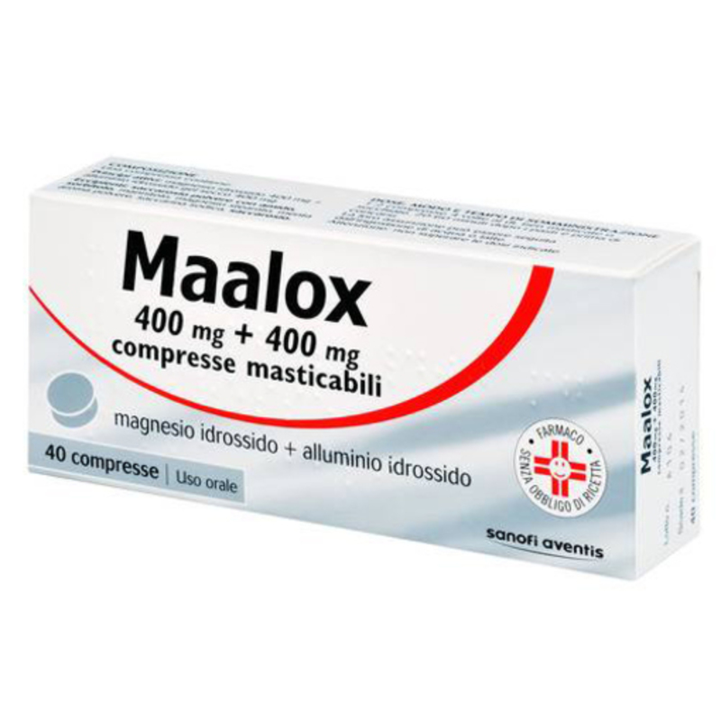 maalox 400 mg + 400 mg compresse masticabili 40 compresse