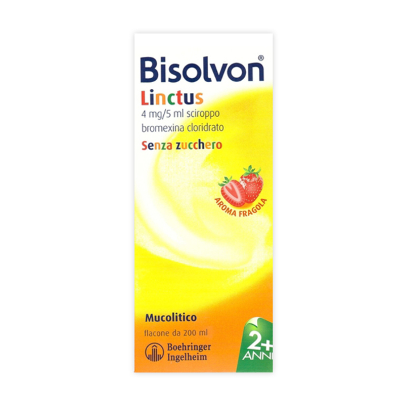 bisolvon linctus 4 mg/5 ml sciroppo aroma fragola flacone 200 ml