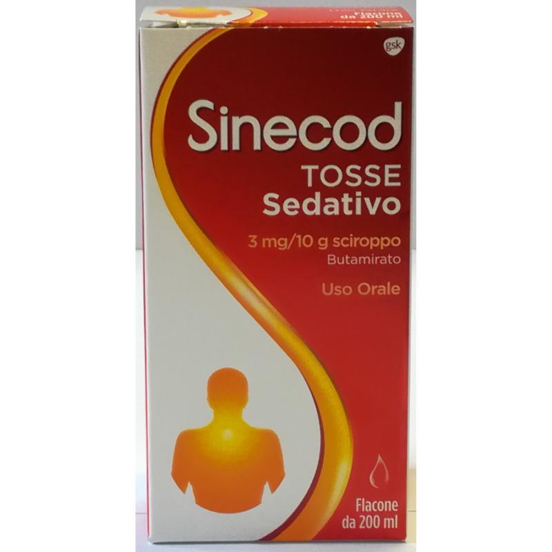 sinecod tosse sedativo 3 mg/10 g sciroppo flacone da 200 ml con misurino tarato
