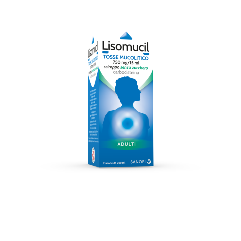 lisomucil 750 mg/15 ml sciroppo senza zucchero flacone 200 ml