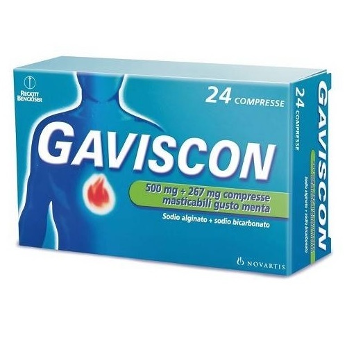 gaviscon-500-mg-plus-267-mg-compresse-masticabili-gusto-menta-24-compresse-in-blister