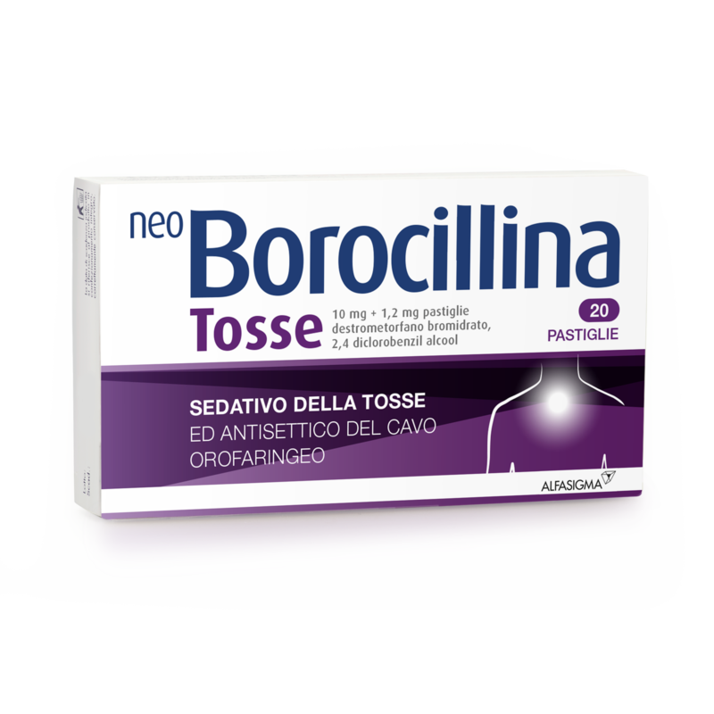 neoborocillina fluid tosse 10 mg + 1,2 mg pastiglie 20 pastiglie in blister pvc-pe-pvdc/al