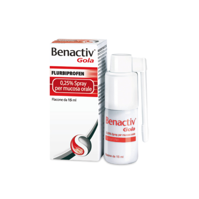benactiv gola 0,25% spray per mucosa orale flaconcino 15 ml