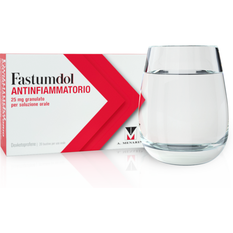 fastumdol antinfiammatorio 25 mg granulato per soluzione orale, 20 bustine al/pe monodose