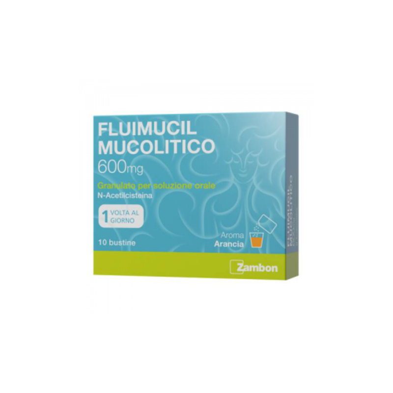 fluimucil mucolitico 600 mg granulato per soluzione orale senza zucchero, 10 bustine