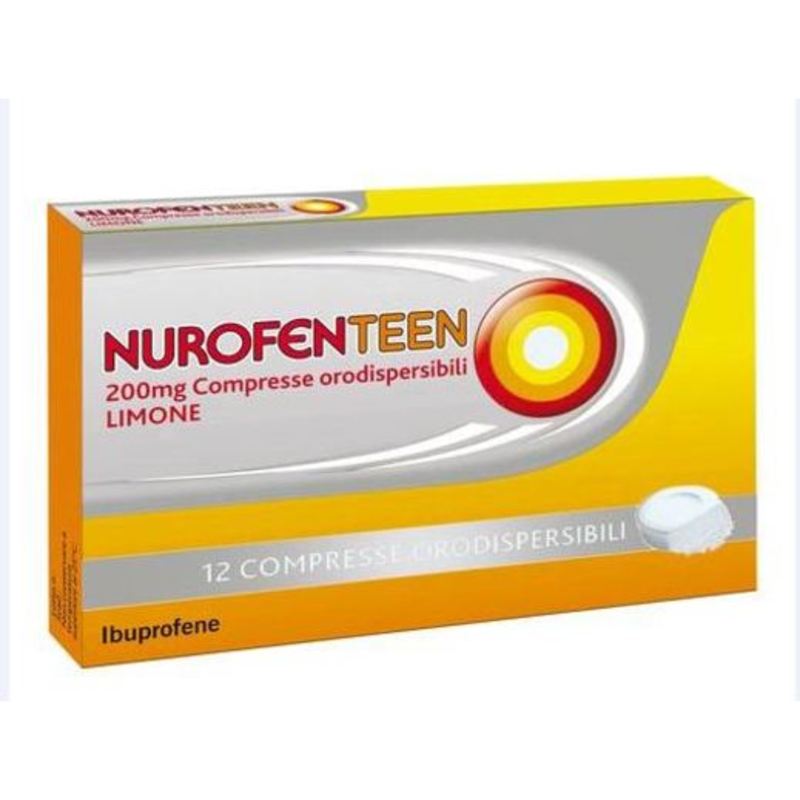 nurofenteen 200 mg compresse orodispersibili 12 compresse orodispersibili limone in blister pvc/al/poliamide/al