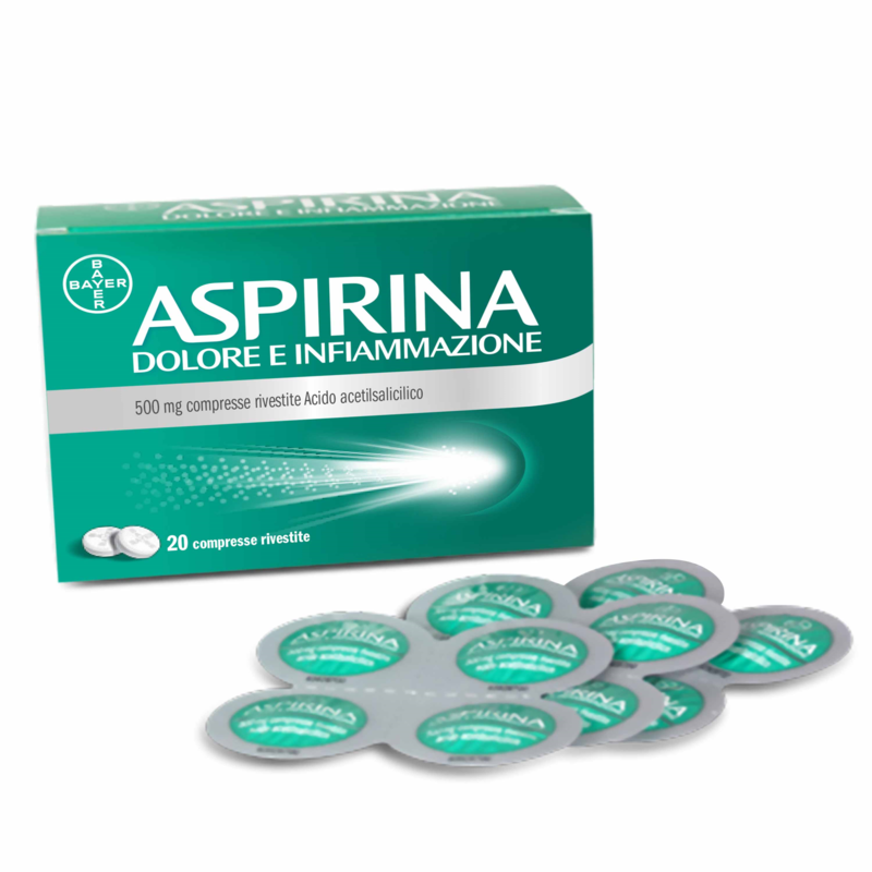 aspirina dolore e infiammazione 500 mg compresse rivestite 20 compresse in blister al/pe/carta