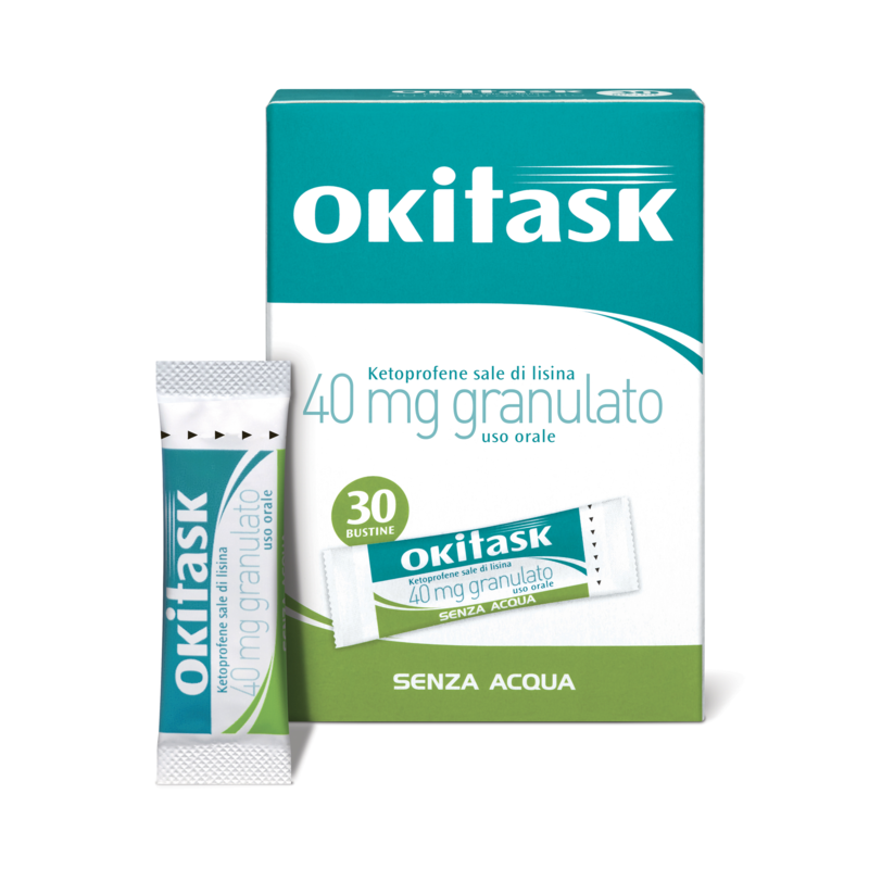 okitask 40 mg granulato, 30 bustine in pet/al/pe