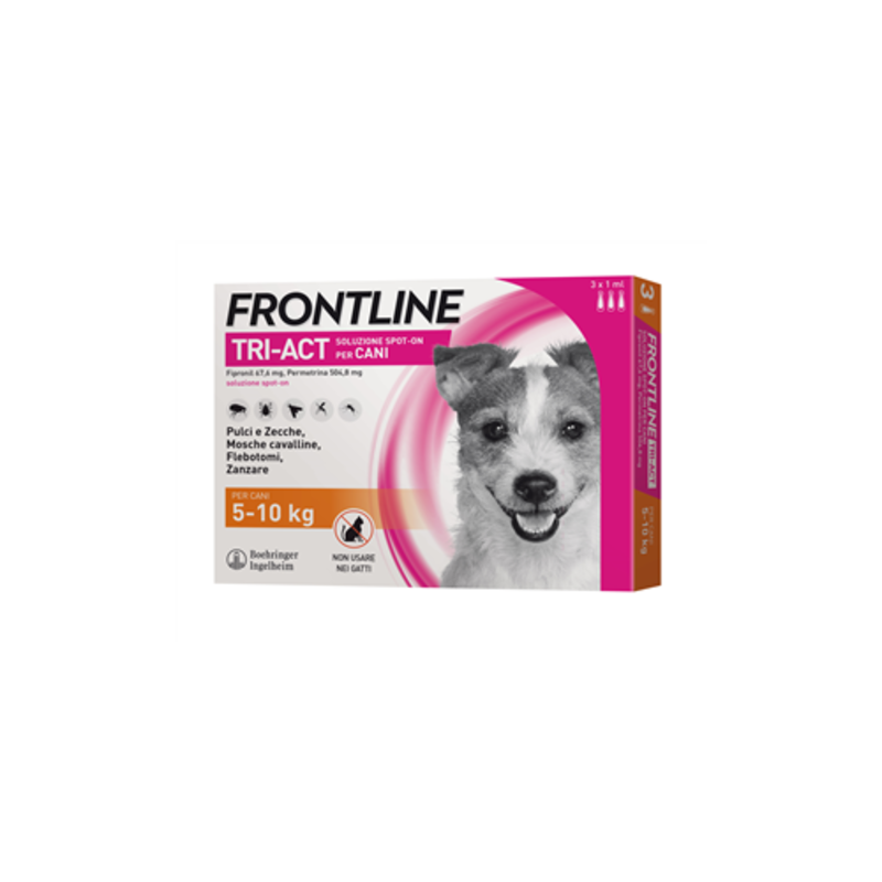 frontline tri-act soluzione spot-on per cani di 5-10 kg