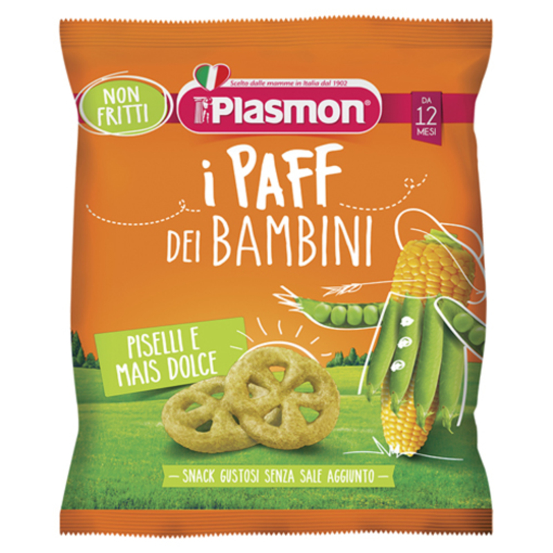 plasmon dry snack paff piselli/mais 15 gr