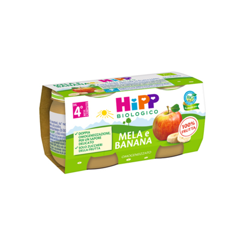 hipp bio omogeneizzato mela/banana 2x80 gr