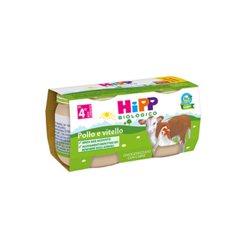 hipp bio omogeneizzato vitello/pollo 2x80 gr
