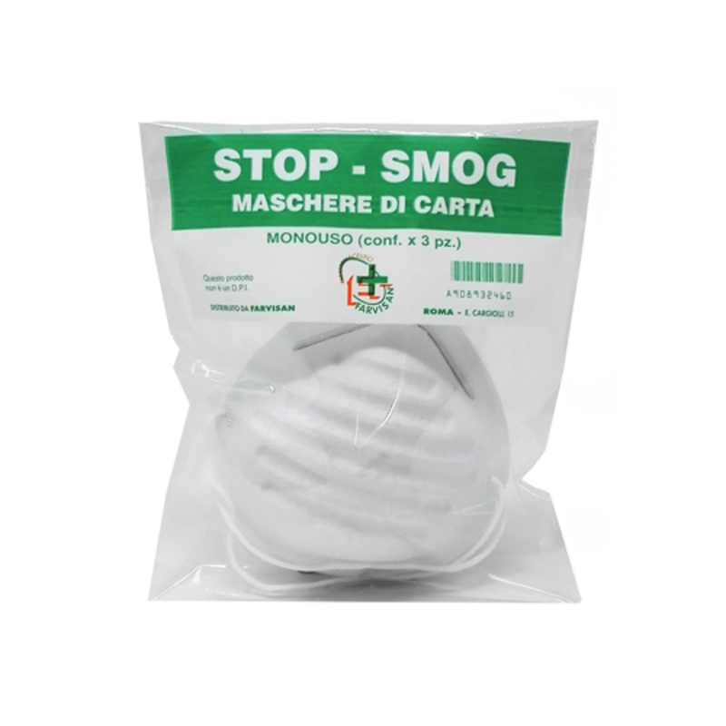 stop-smog maschere carta 3pz