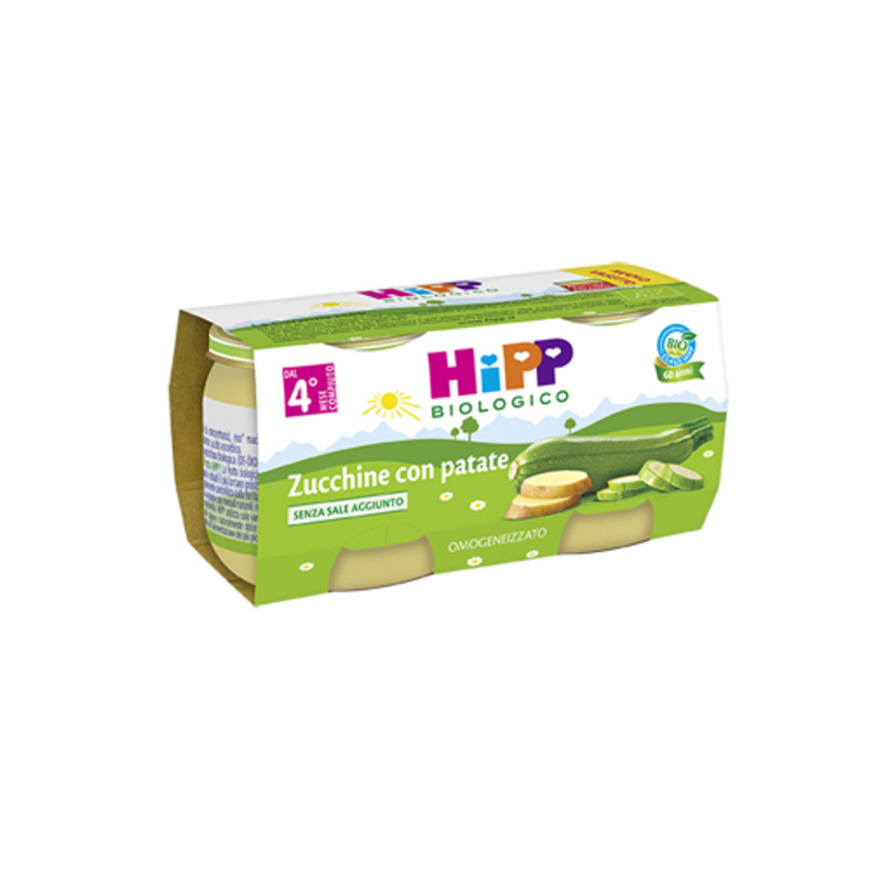 hipp bio omogeneizzato zucchine/patate 2x80 gr