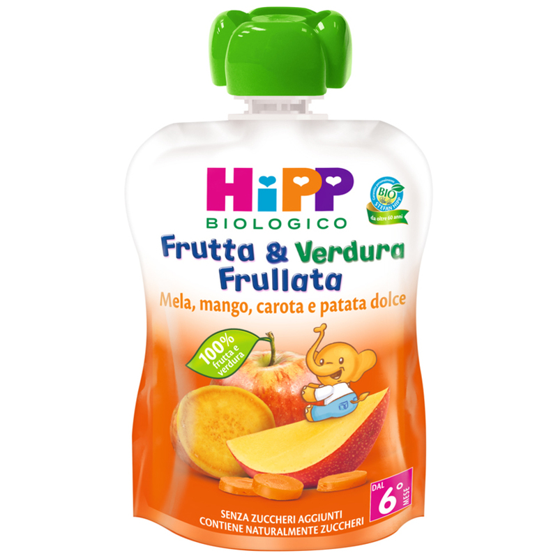hipp bio frutta&verdura frullata mela/mango/carota 90 gr