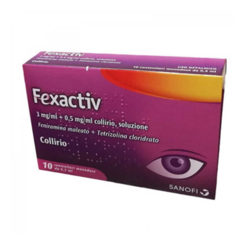 fexallegra fexactiv 3 mg/ml + 0,5 mg/ml collirio, soluzione 10 contenitori monodose ldpe da 0,5 ml