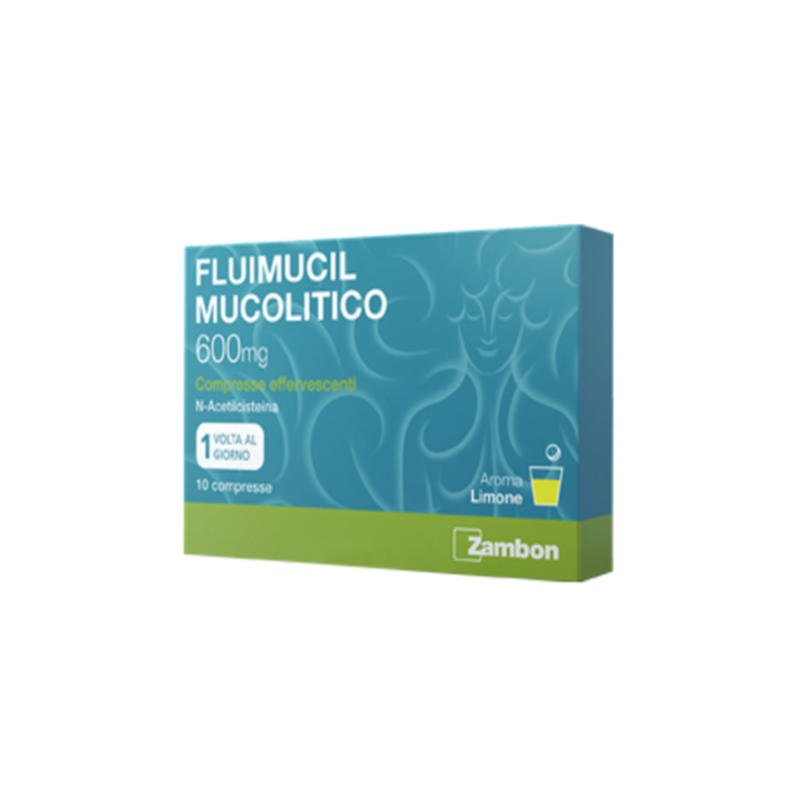 fluimucil mucolitico 600 mg compresse effervescenti, 10 compresse in blister al/pe