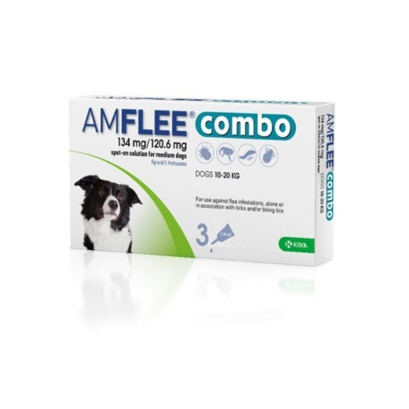 amflee combo 134 mg/120,6 mg soluzione spot-on per cani di taglia media