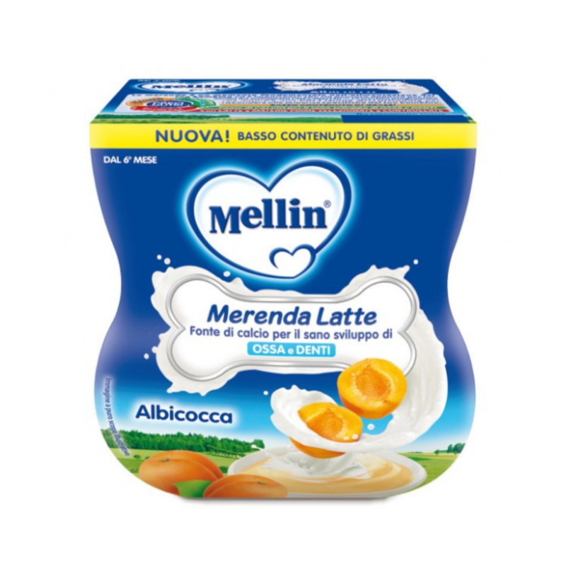 mellin merenda latte albicocca 2x100 gr