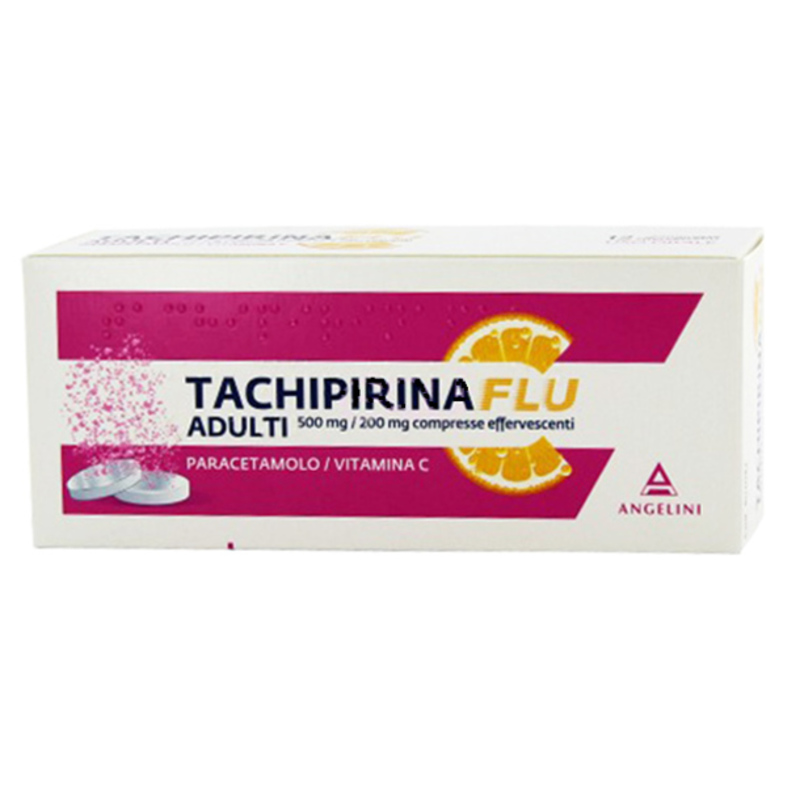 tachipirinaflu adulti 500 mg/200 mg compresse effervescenti 12 compresse