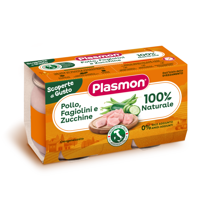 plasmon omogeneizzato pollo/fagiolini 2 pz