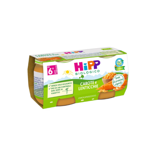 hipp-bio-omogeneizzato-carote-slash-lenticchie-2x80-gr