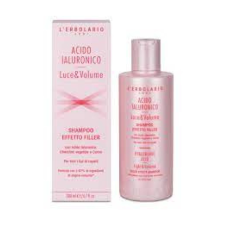 l'erbolario acido ialuronico luce&volume shampoo effetto filler 200 ml