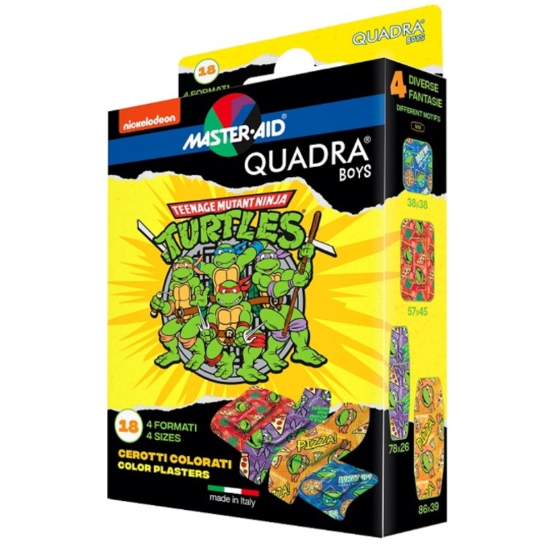 master aid quadra boys ninja turtles 18 pz